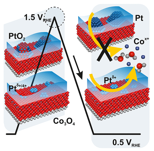 Cobalt oxide-supported Pt electrocatalysts: Intimate correlation between particle size, electronic metal-support interaction and stability
