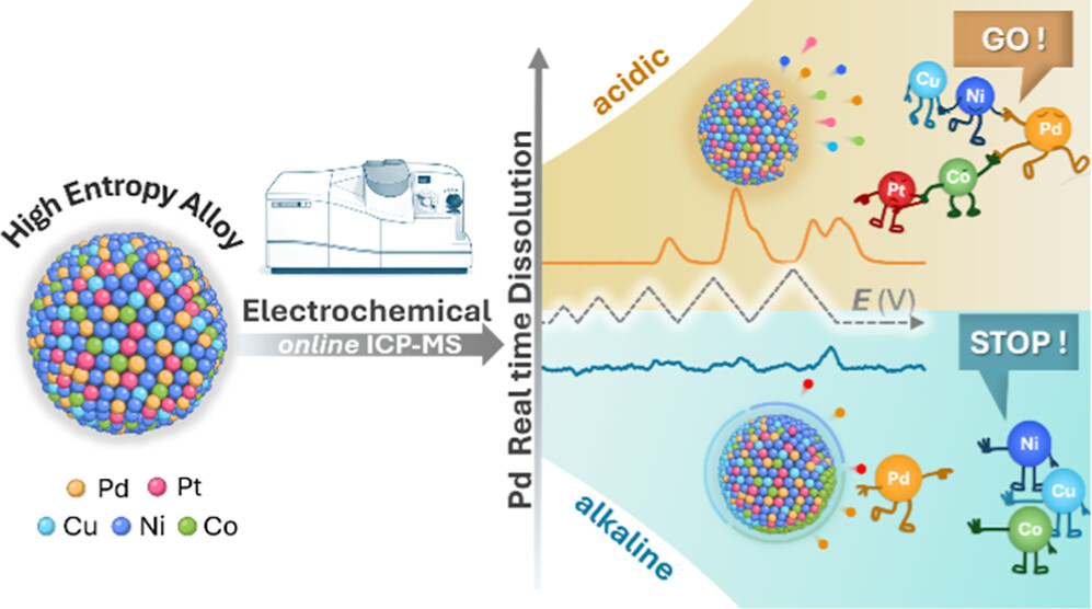 Elemental stability in mixed noble and non-noble metal high entropy alloy nanoparticle electrocatalysts
