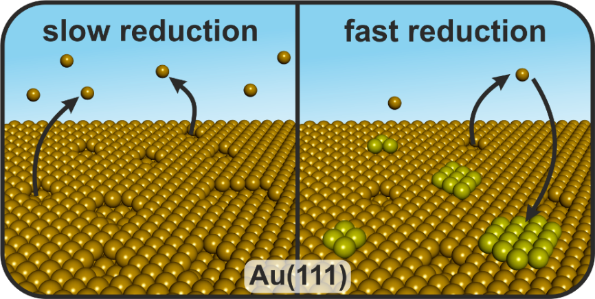 Reduction of oxide layers on Au(111): The interplay between reduction rate, dissolution and restructuring
